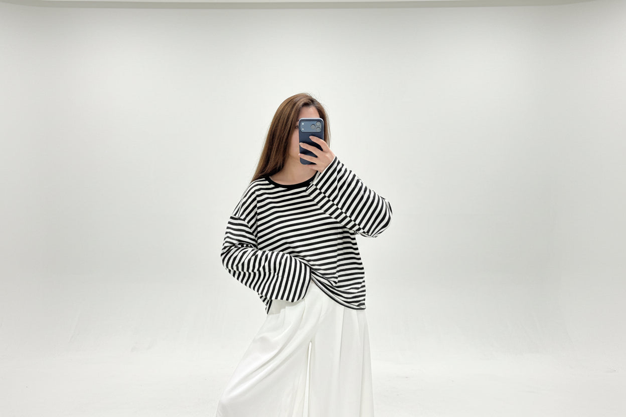 Long Sleeve Riscas - Preto & Branco