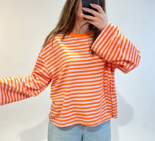 Long Sleeve Riscas - Laranja